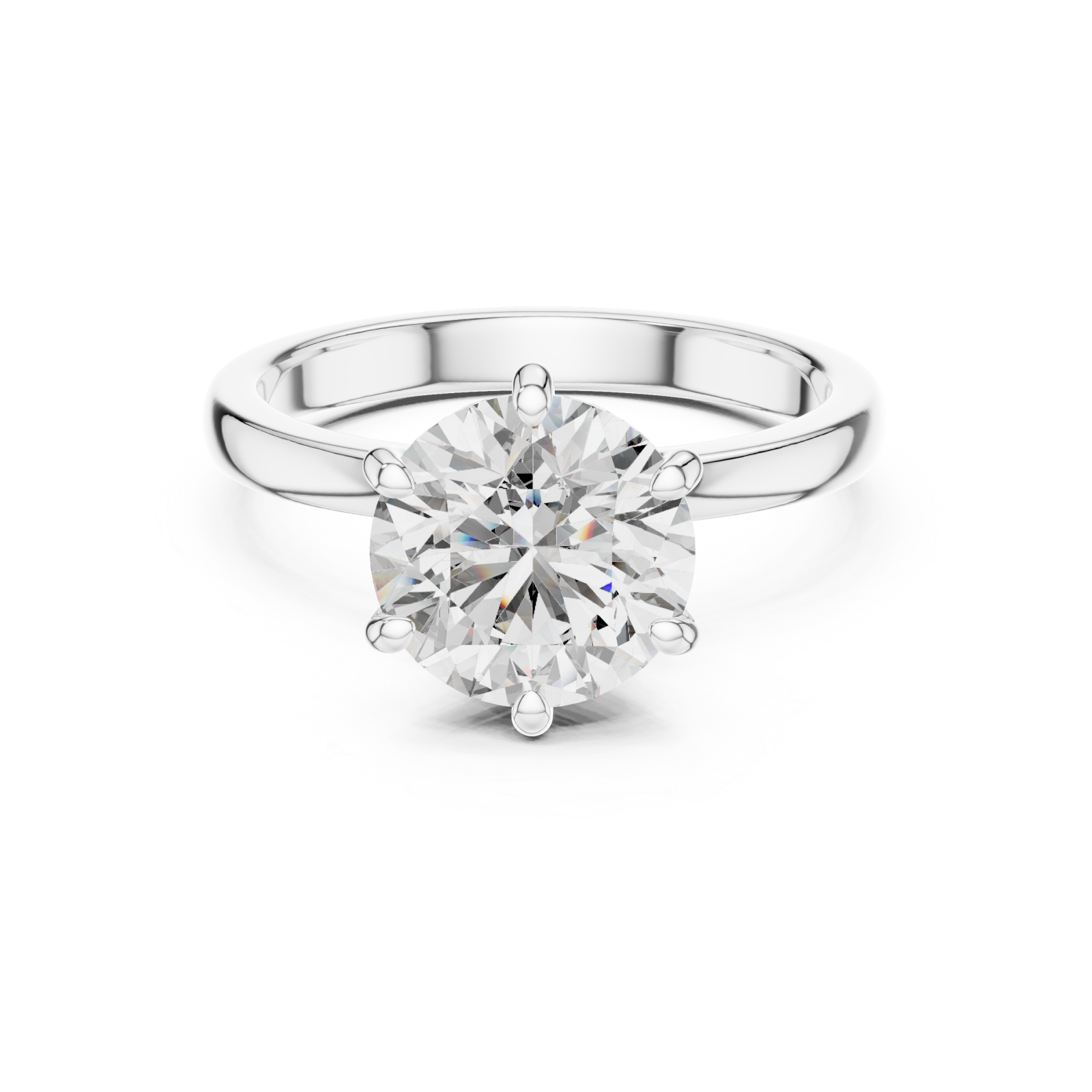  White Gold Blissful Harmony Solitaire Jewel Ring Front View