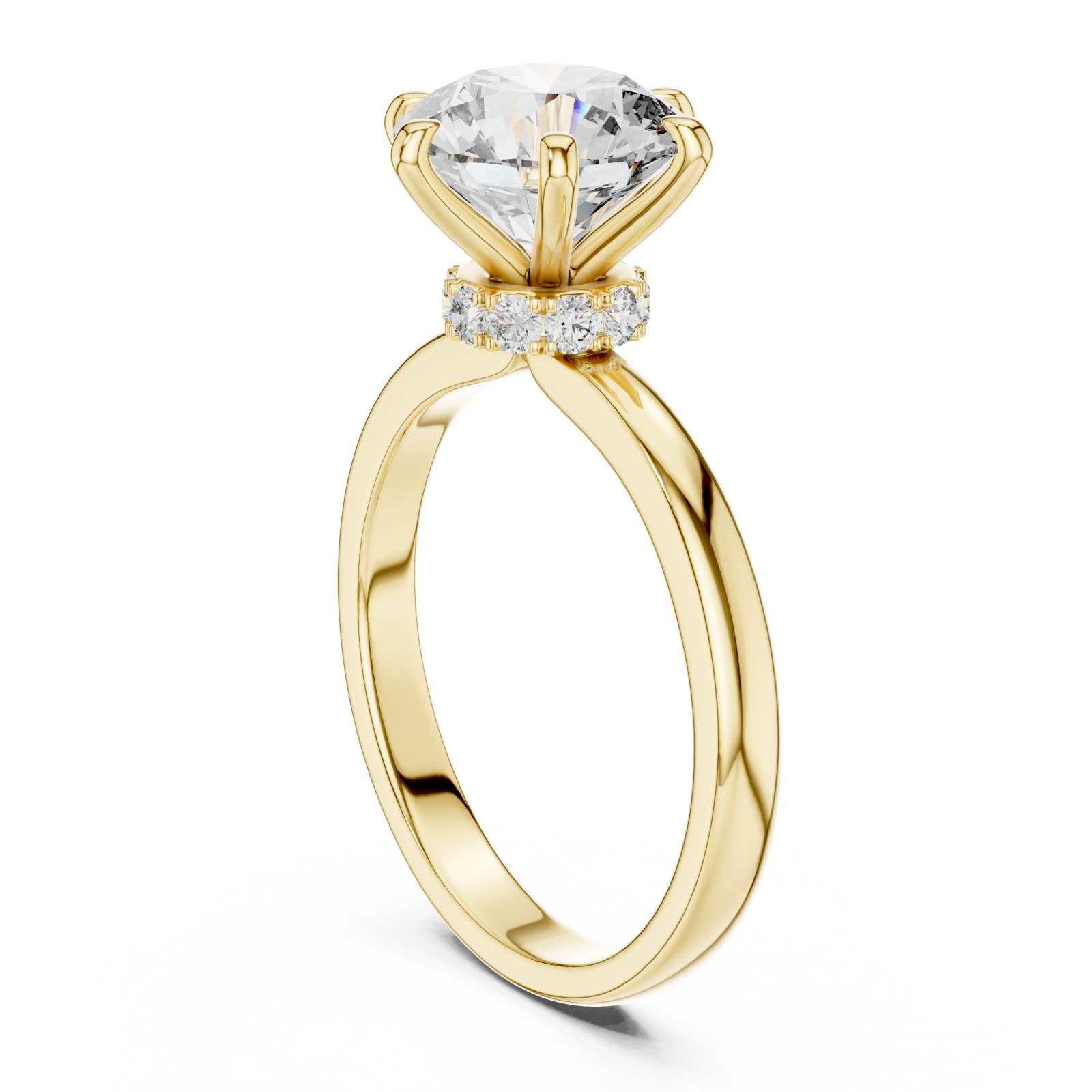  Gold Blissful Harmony Solitaire Jewel Ring Left View