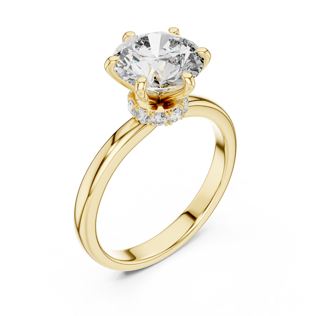 Gold Blissful Harmony Solitaire Jewel Ring Right View