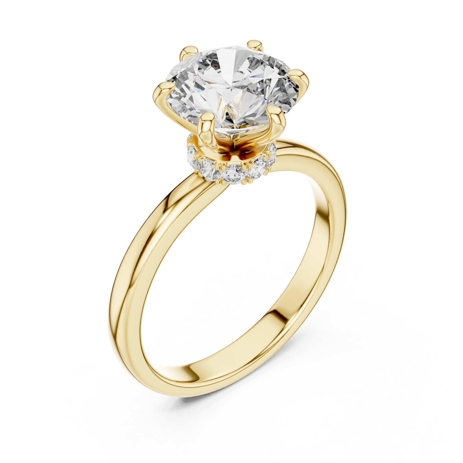 Gold Blissful Harmony Solitaire Jewel Ring Right View