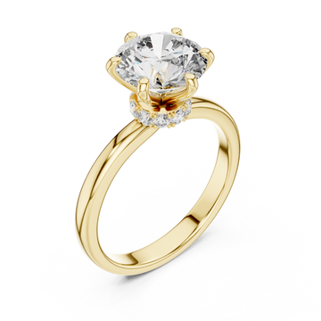 Gold Blissful Harmony Solitaire Jewel Ring Right View