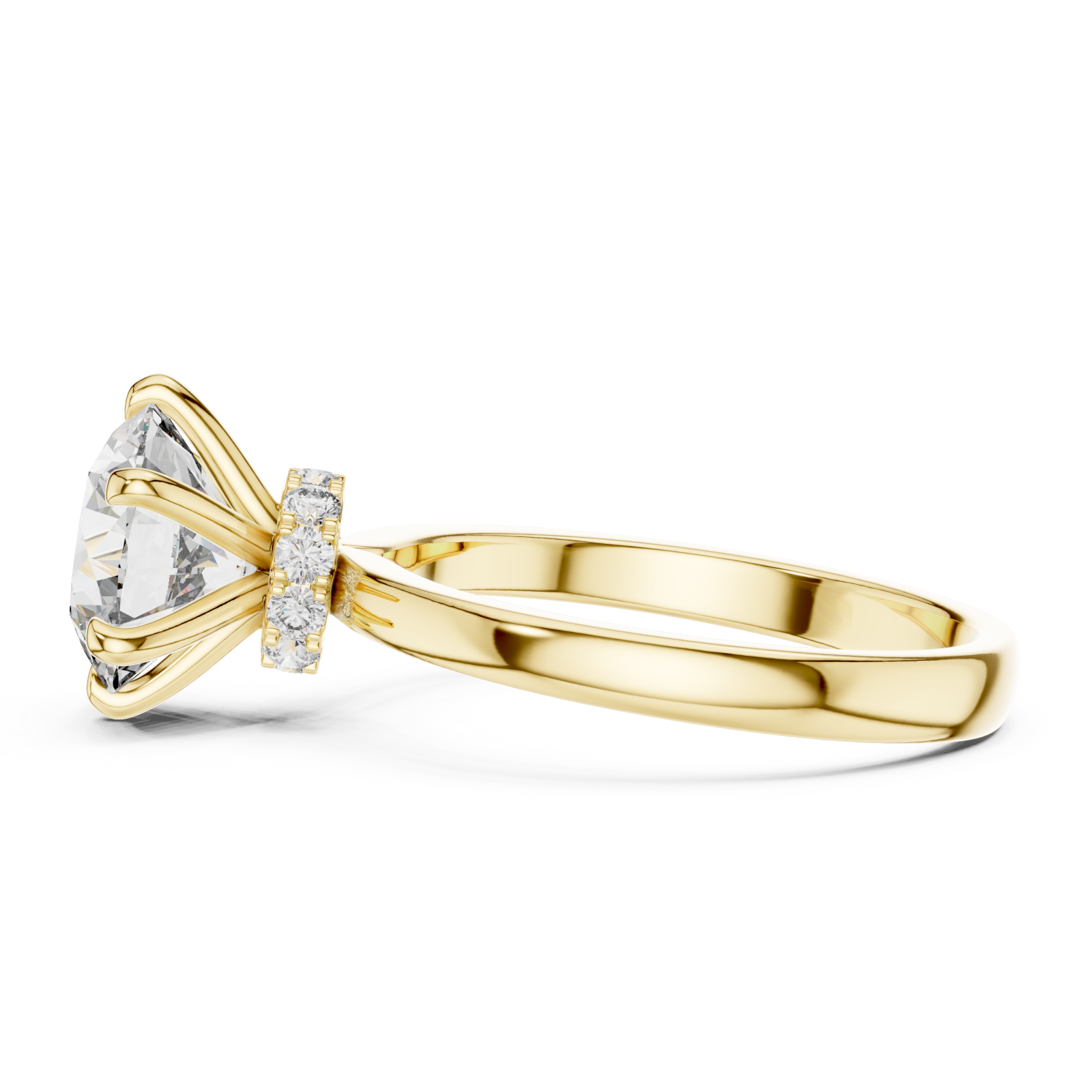  Gold Blissful Harmony Solitaire Jewel Ring Side View