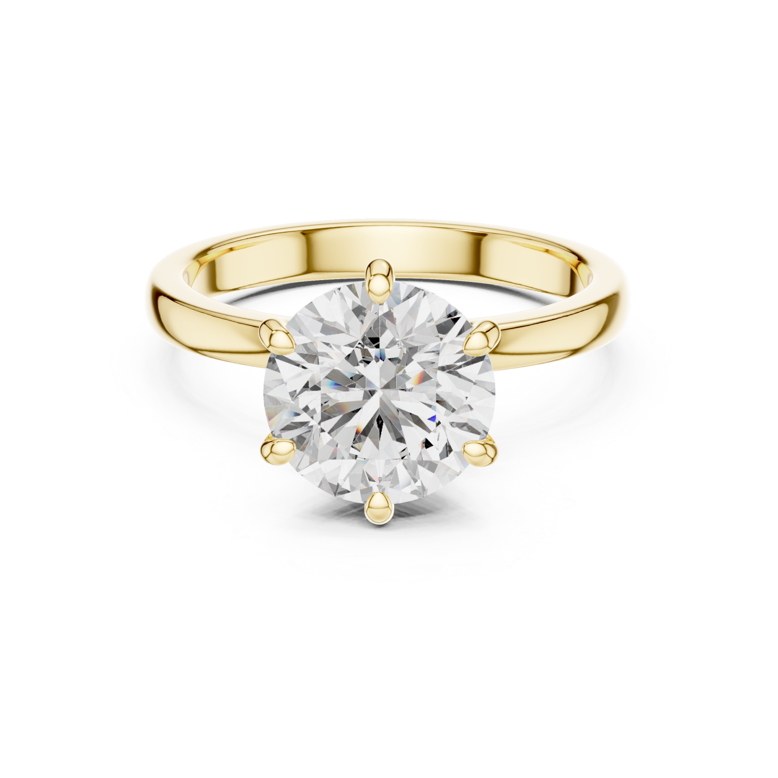  Gold Blissful Harmony Solitaire Jewel Ring Front View