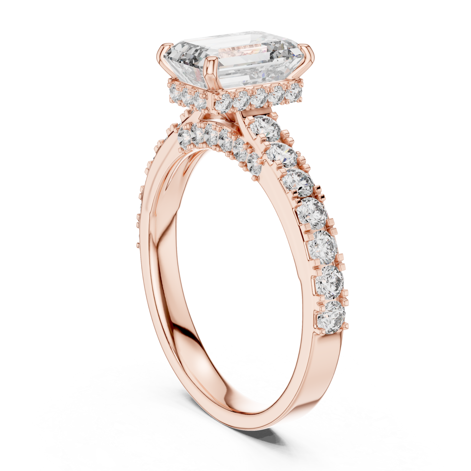  Rose Gold Radiant Harmony Classic Ring Left View