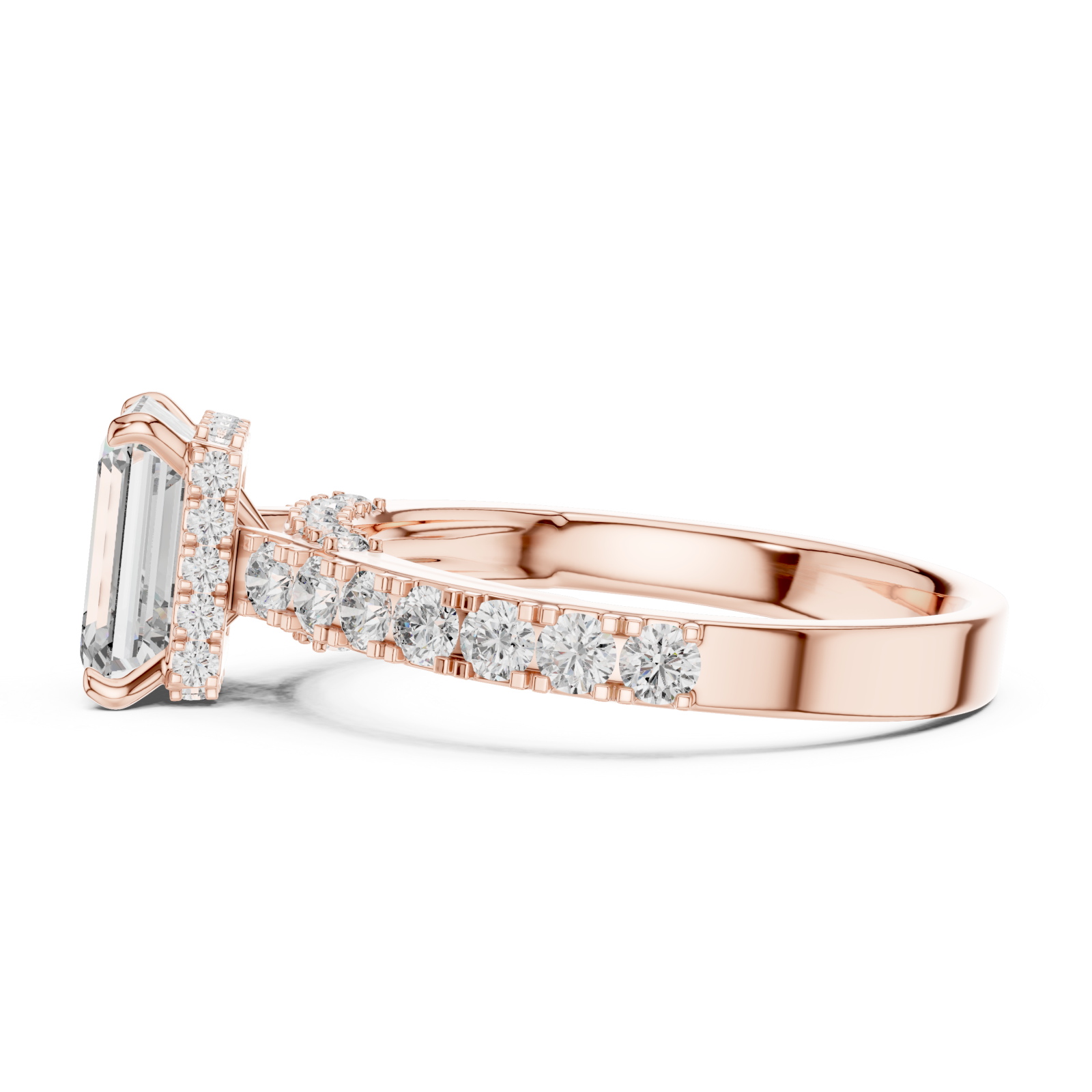  Rose Gold Radiant Harmony Classic Ring Side View