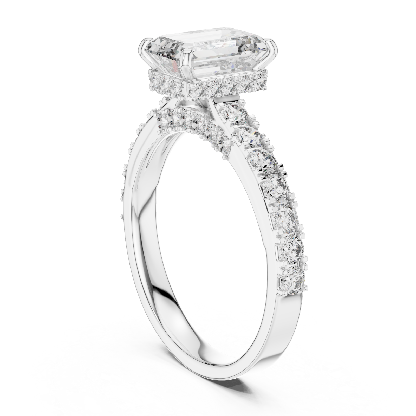  White Gold Radiant Harmony Classic Ring Left View