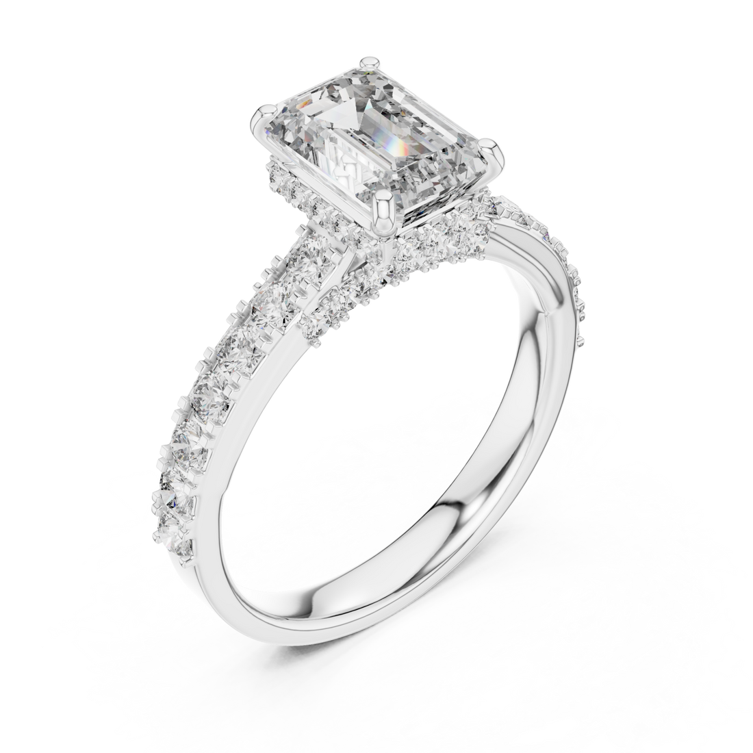  White Gold Radiant Harmony Classic Ring Right View