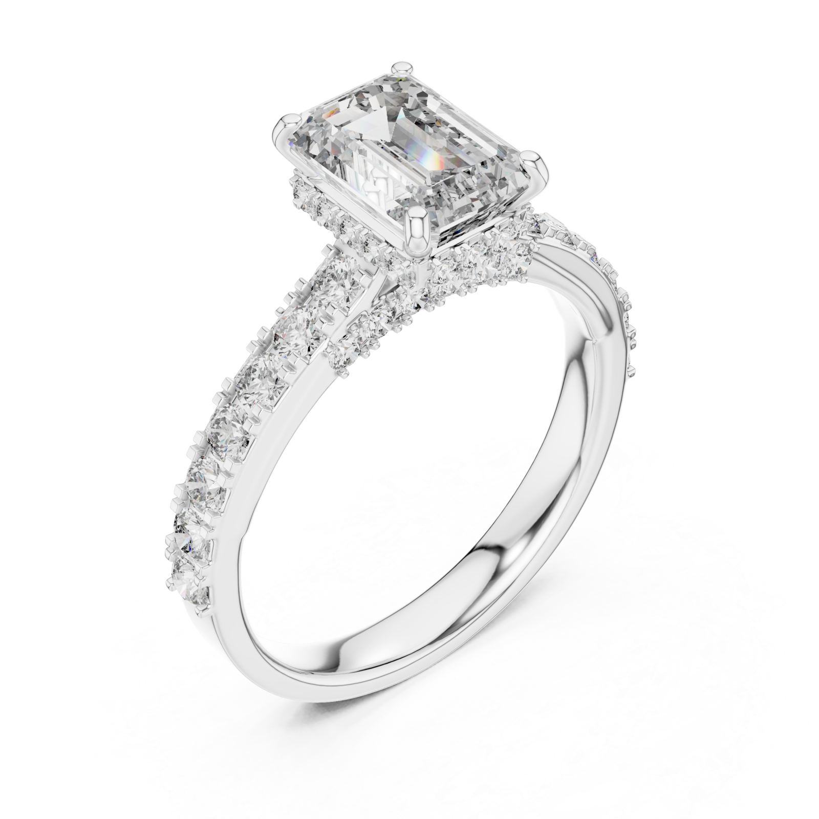  White Gold Radiant Harmony Classic Ring Right View