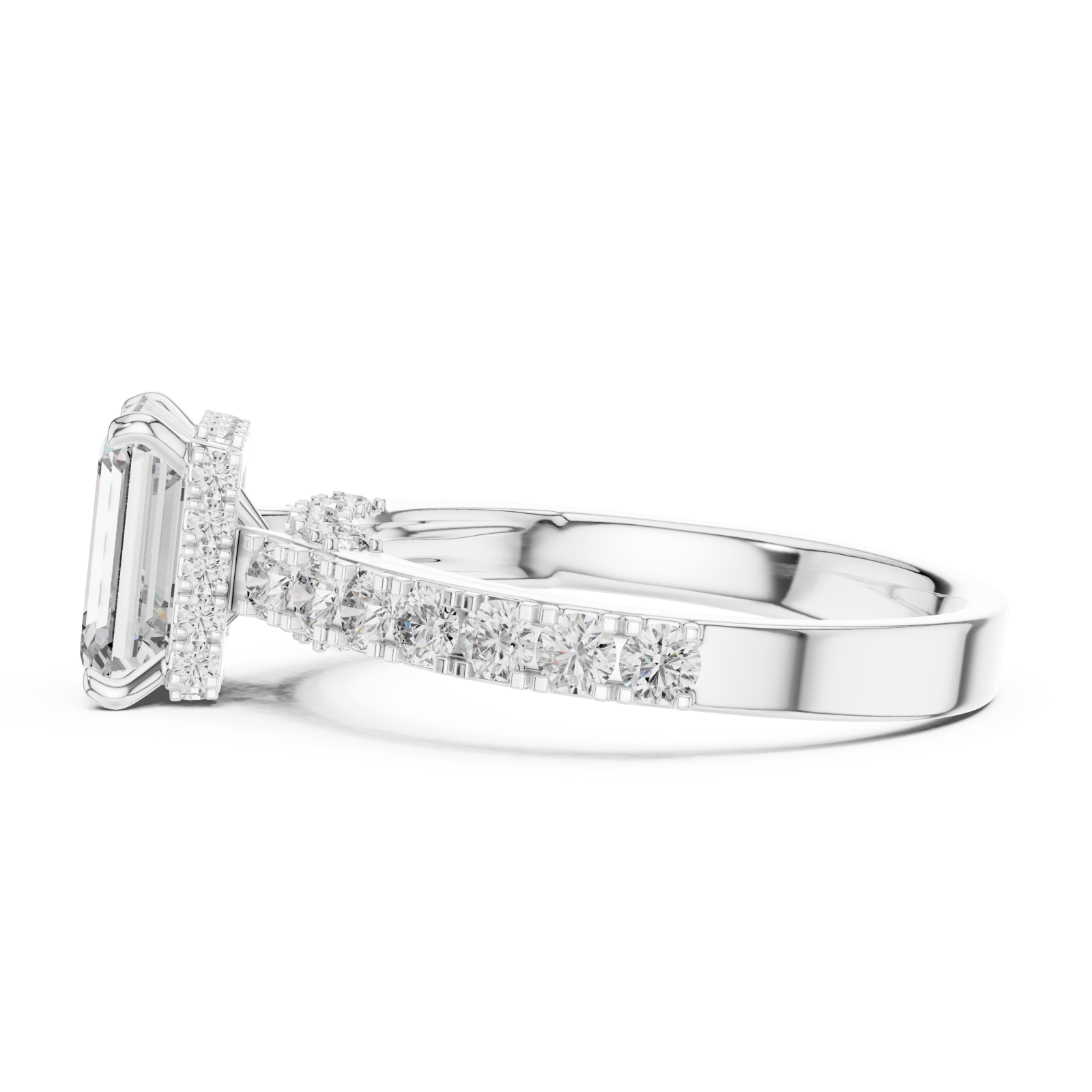  White Gold Radiant Harmony Classic Ring Side View