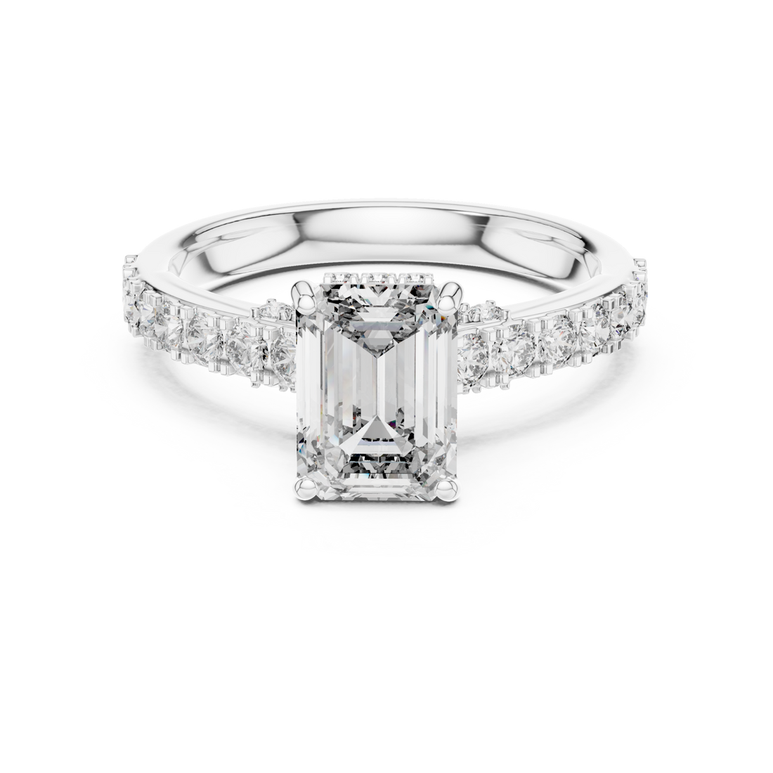  White Gold Radiant Harmony Classic Ring Right View