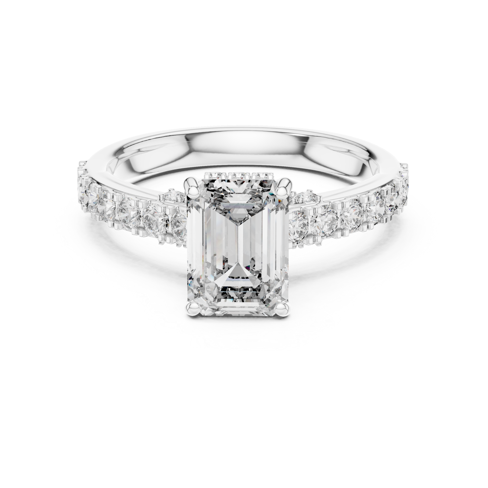  White Gold Radiant Harmony Classic Ring Front View