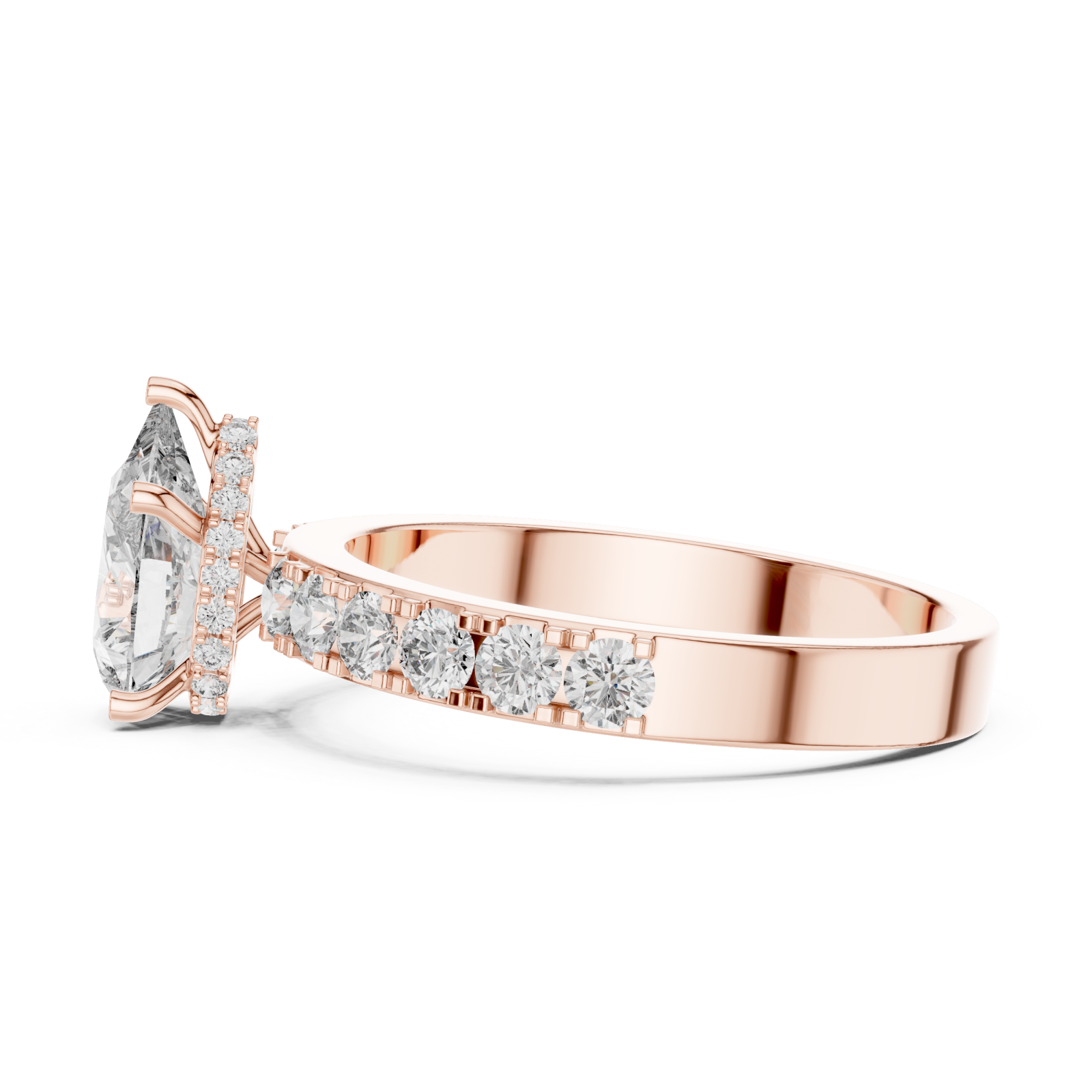 Rose Gold Crystalline Whisper Grace Ring Side View