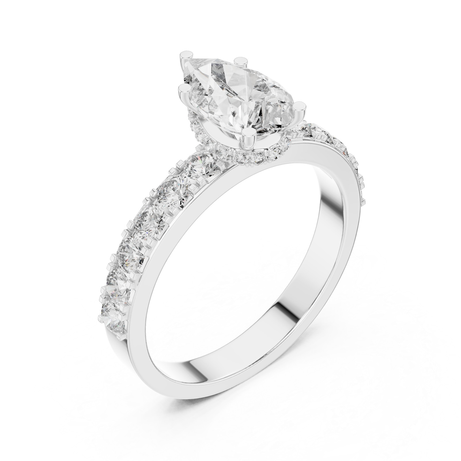  White Gold Crystalline Whisper Grace Ring Right View