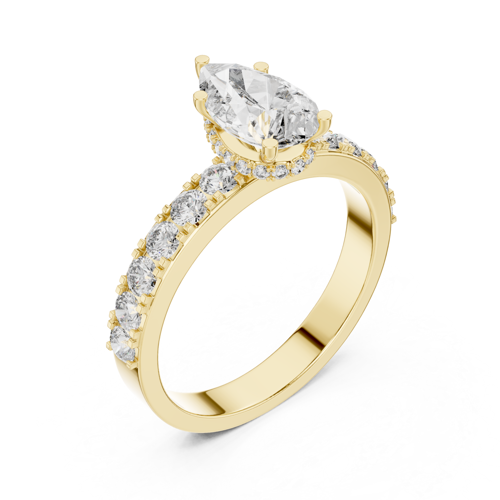 Gold Crystalline Whisper Grace Ring Right View