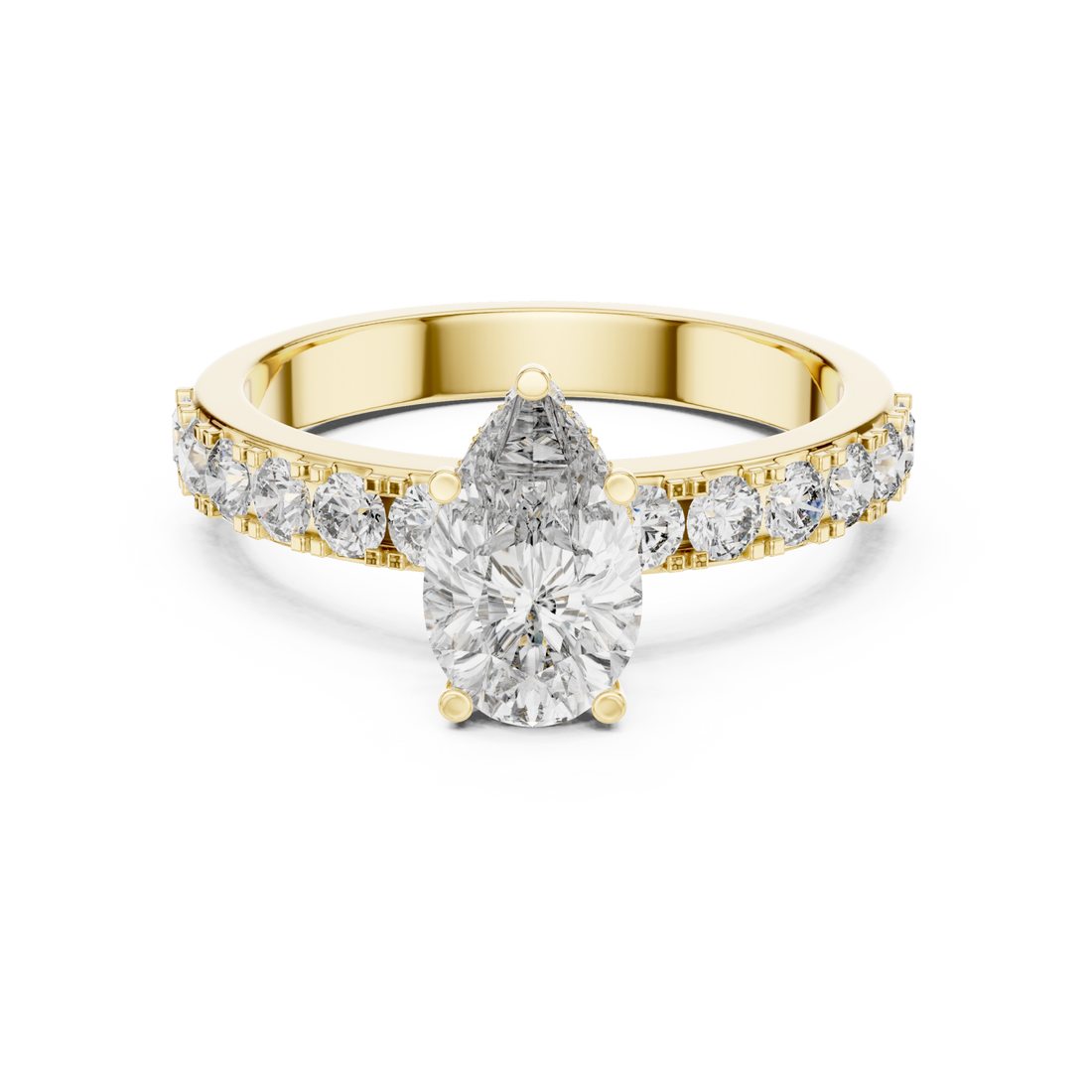 Gold Crystalline Whisper Grace Ring Right View