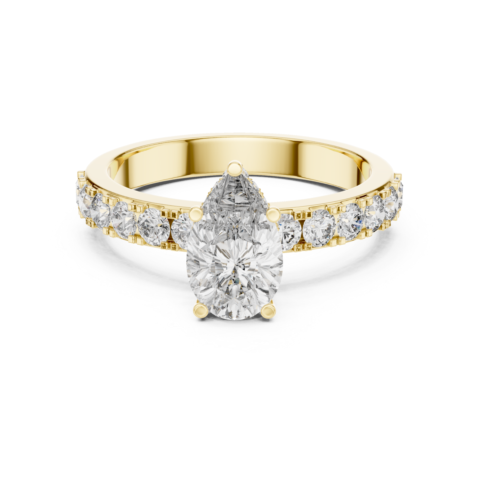  Gold Crystalline Whisper Grace Ring Front View