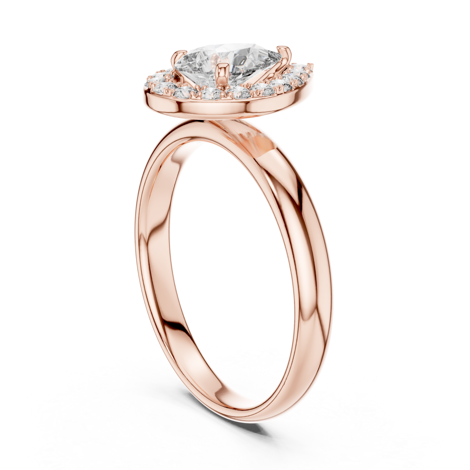  Rose Gold Serenity Promise Infinite Halo Stack Ring Left View