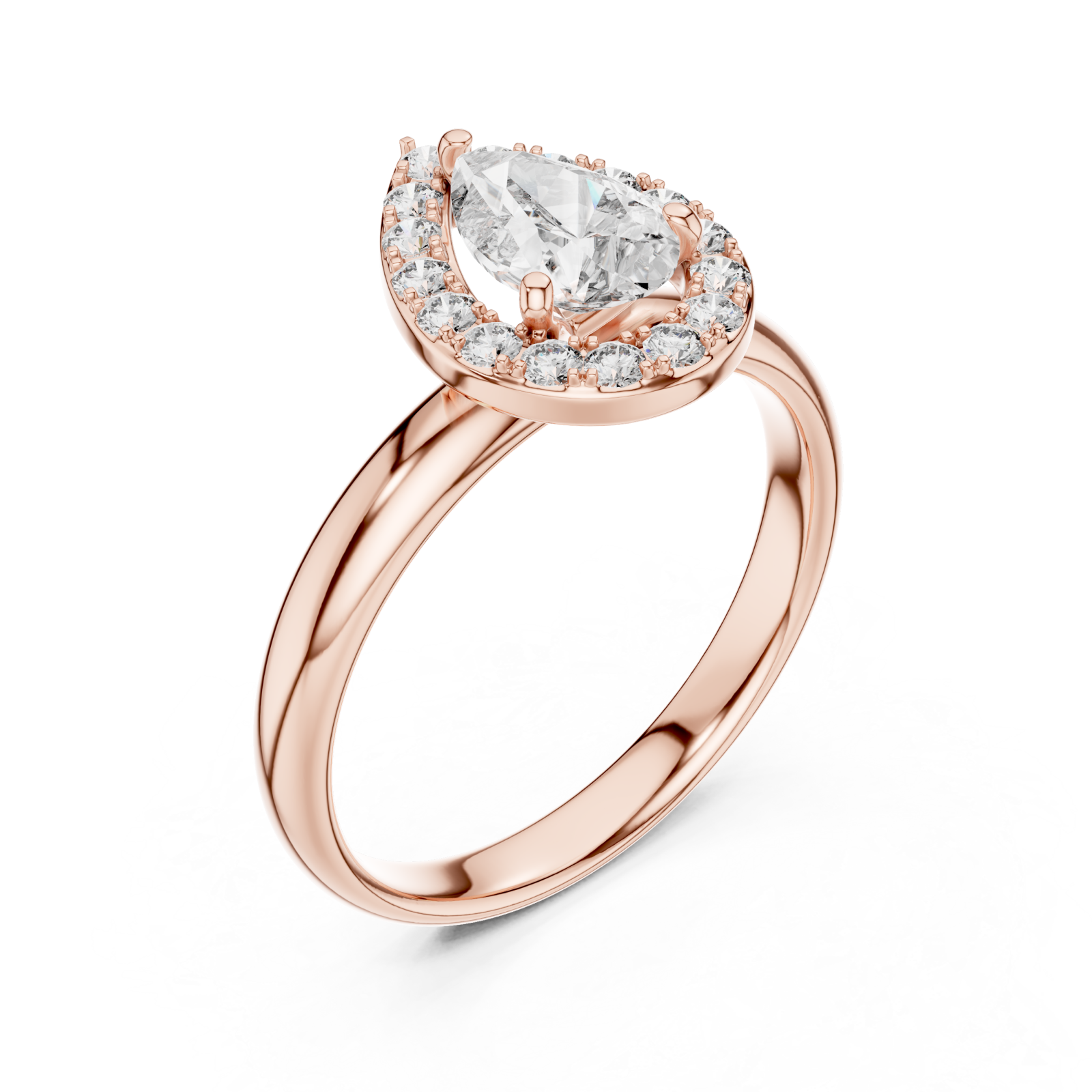  Rose Gold Serenity Promise Infinite Halo Stack Ring Right View