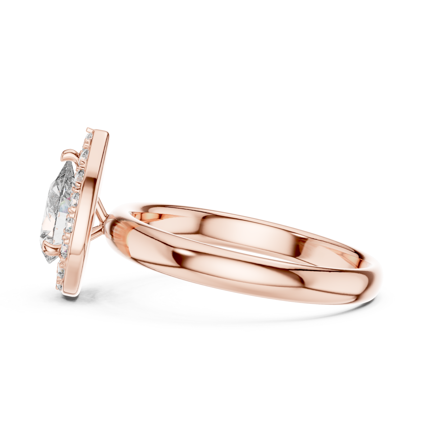  Rose Gold Serenity Promise Infinite Halo Stack Ring Side View