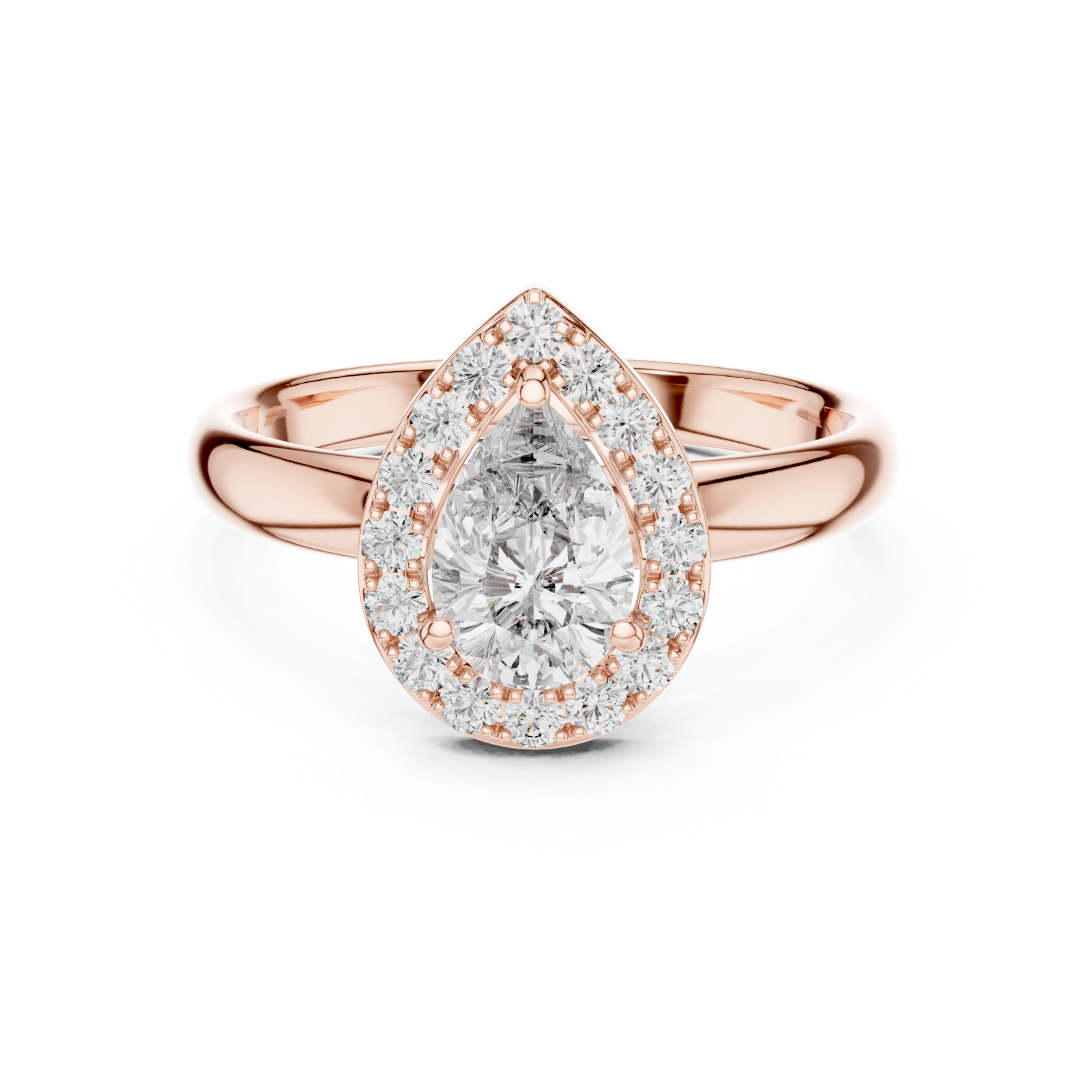  Rose Gold Serenity Promise Infinite Halo Stack Ring Front View