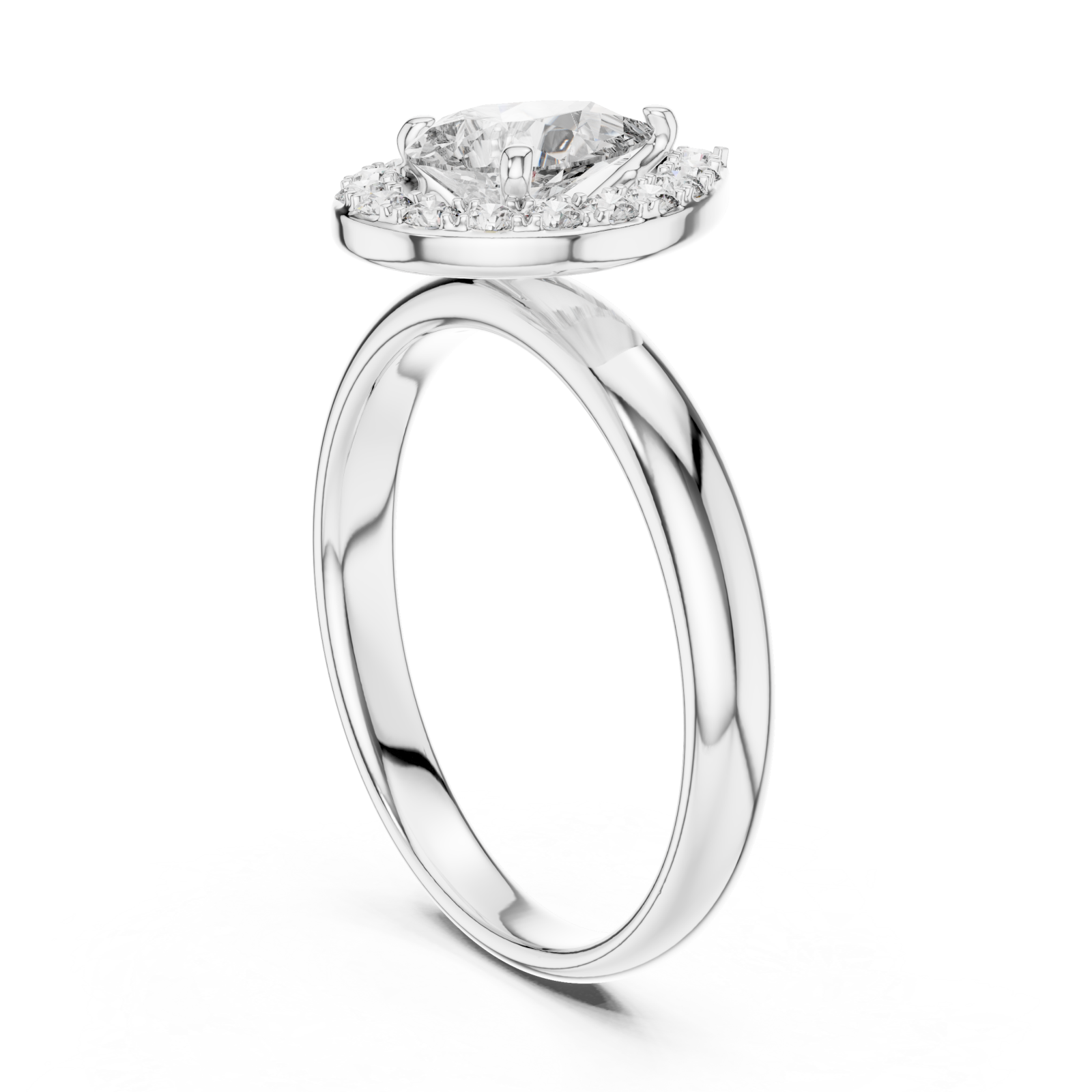  White Gold Serenity Promise Infinite Halo Stack Ring Left View