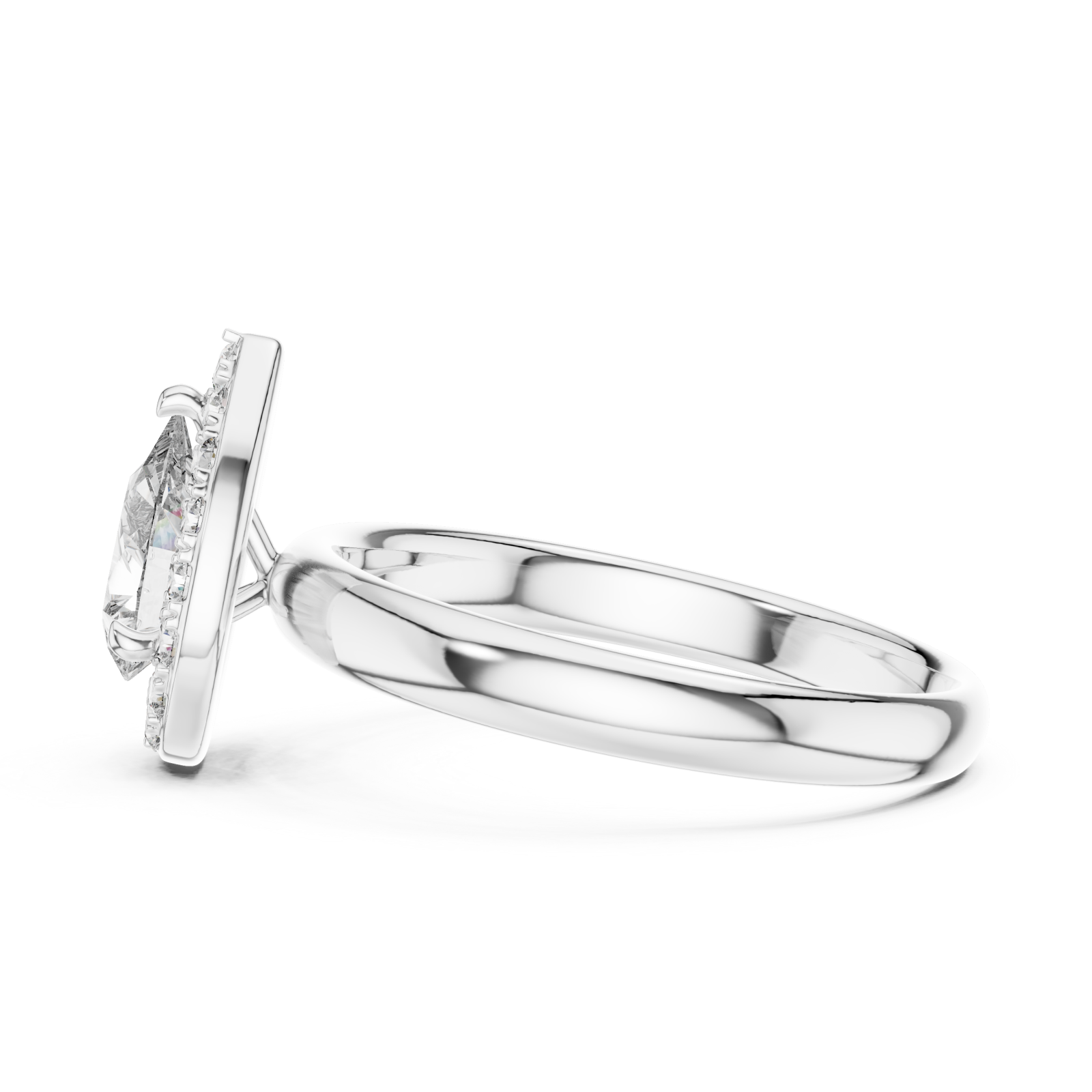  White Gold Serenity Promise Infinite Halo Stack Ring Side View