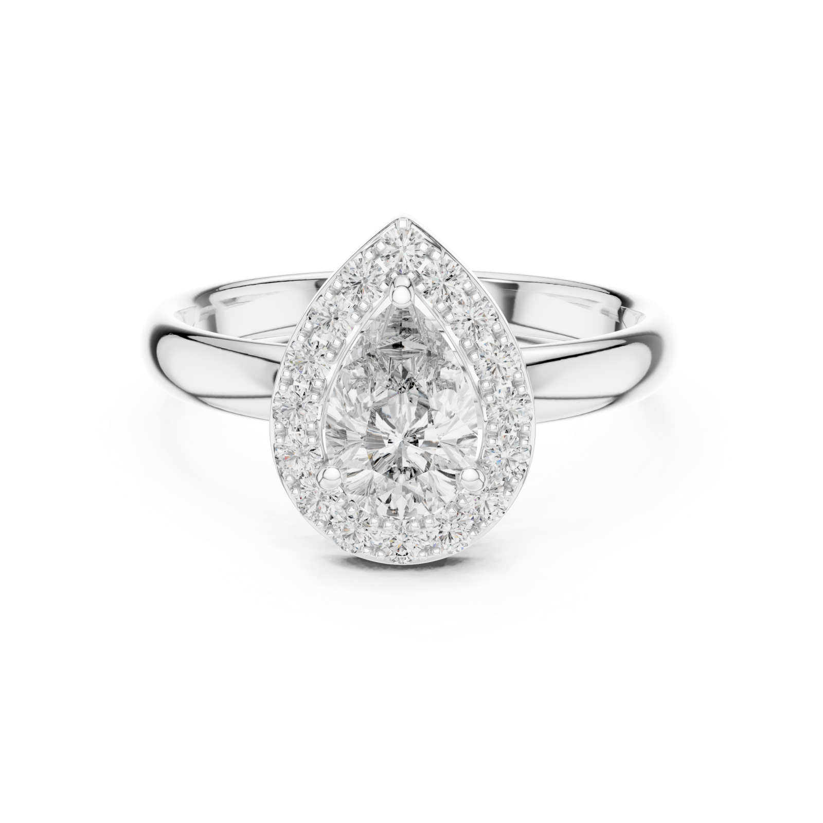  White Gold Serenity Promise Infinite Halo Stack Ring Front View