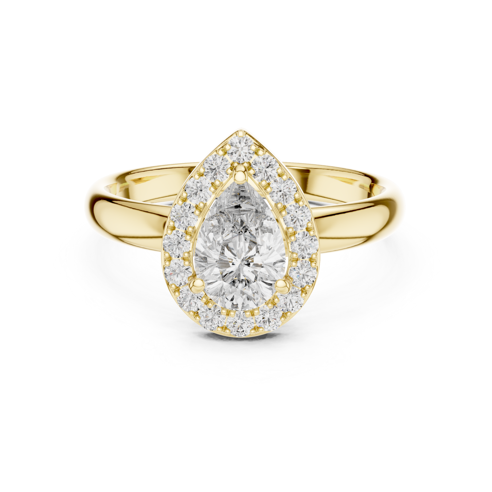  Gold Serenity Promise Infinite Halo Stack Ring Front View