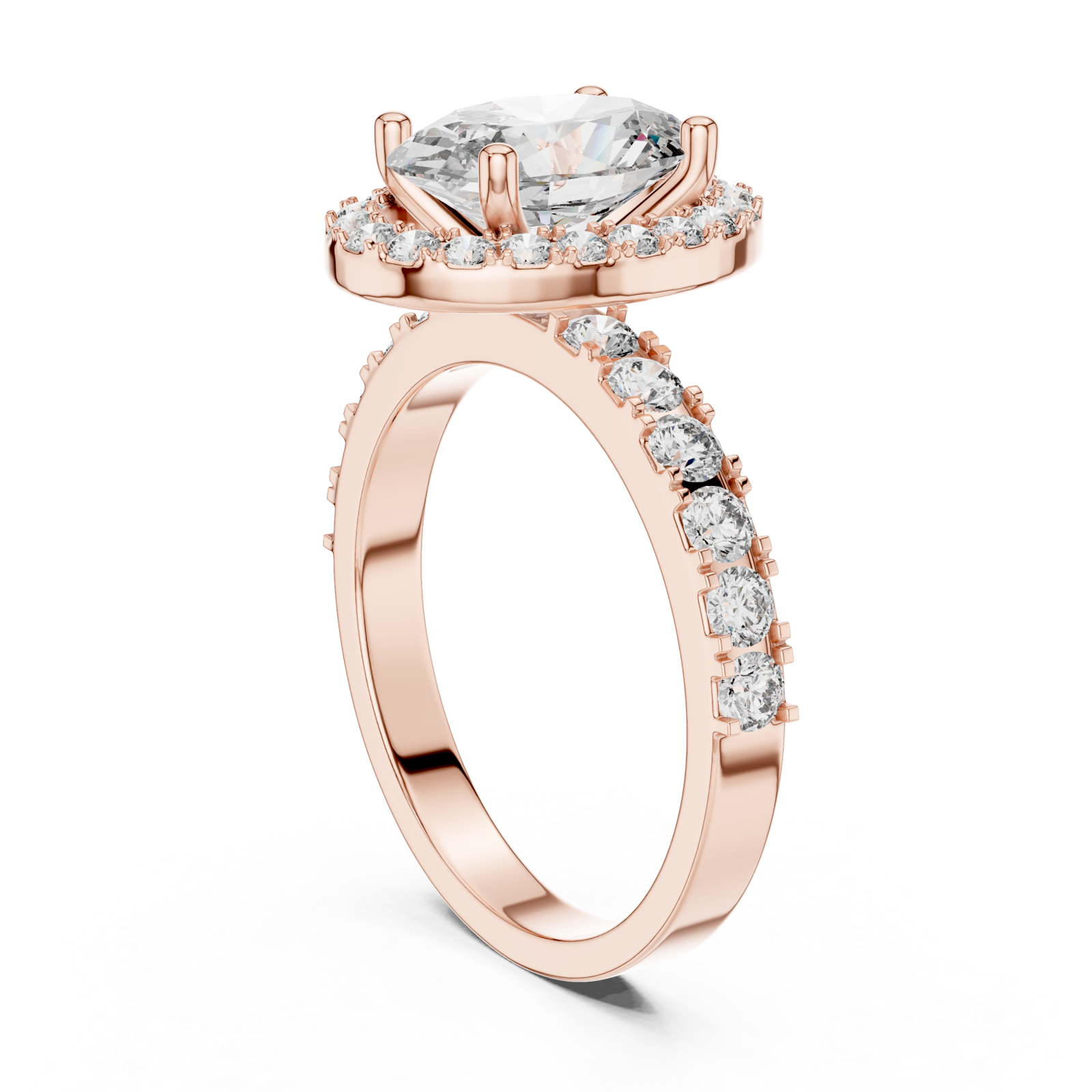  Rose Gold Eternal Embrace Modern Radiance Ring Left View