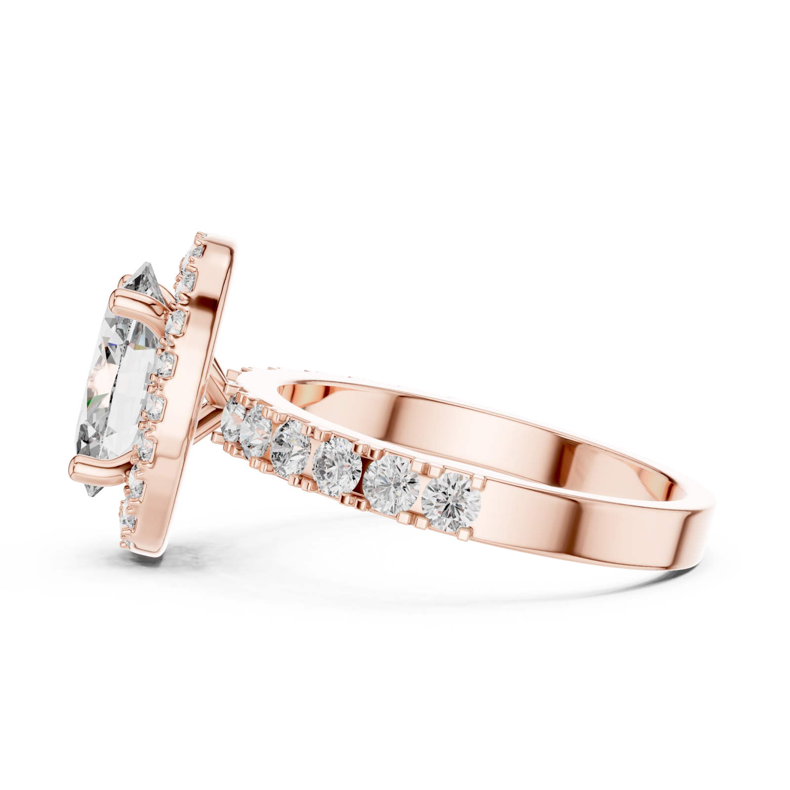  Rose Gold Eternal Embrace Modern Radiance Ring Side View