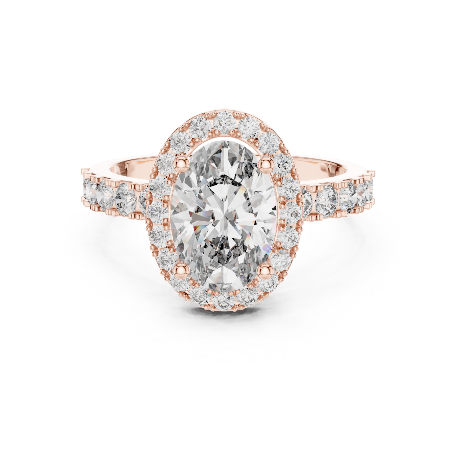  Rose Gold Eternal Embrace Modern Radiance Ring Front View