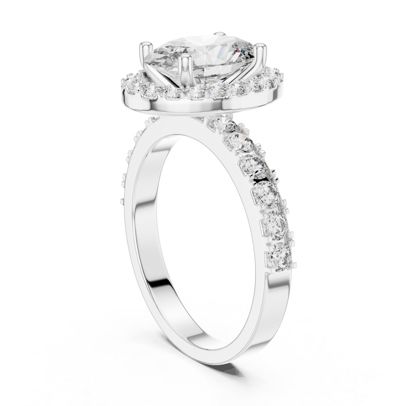  White Gold Eternal Embrace Modern Radiance Ring Left View