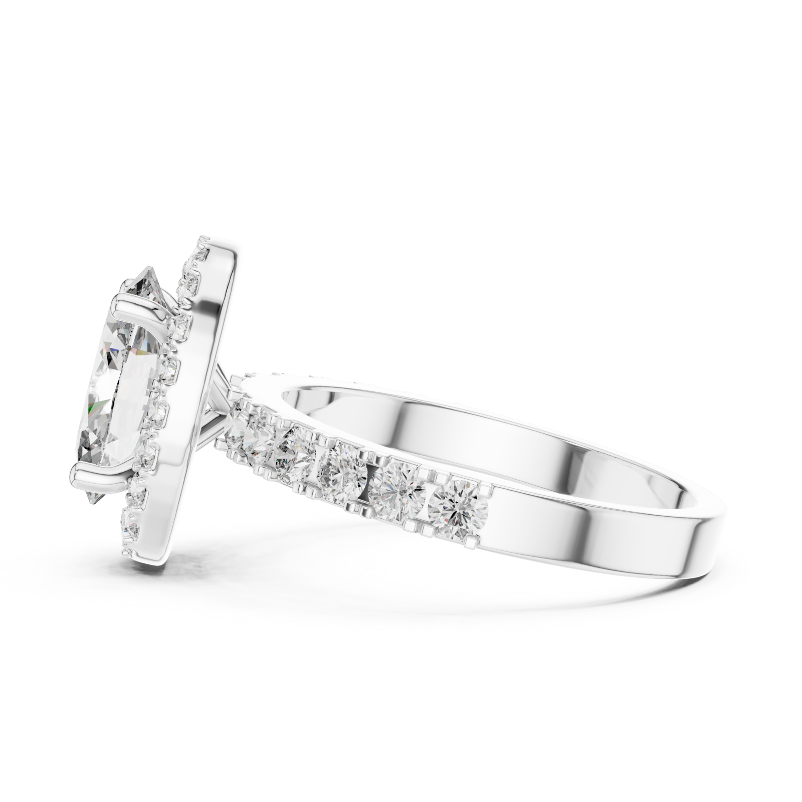  White Gold Eternal Embrace Modern Radiance Ring Side View