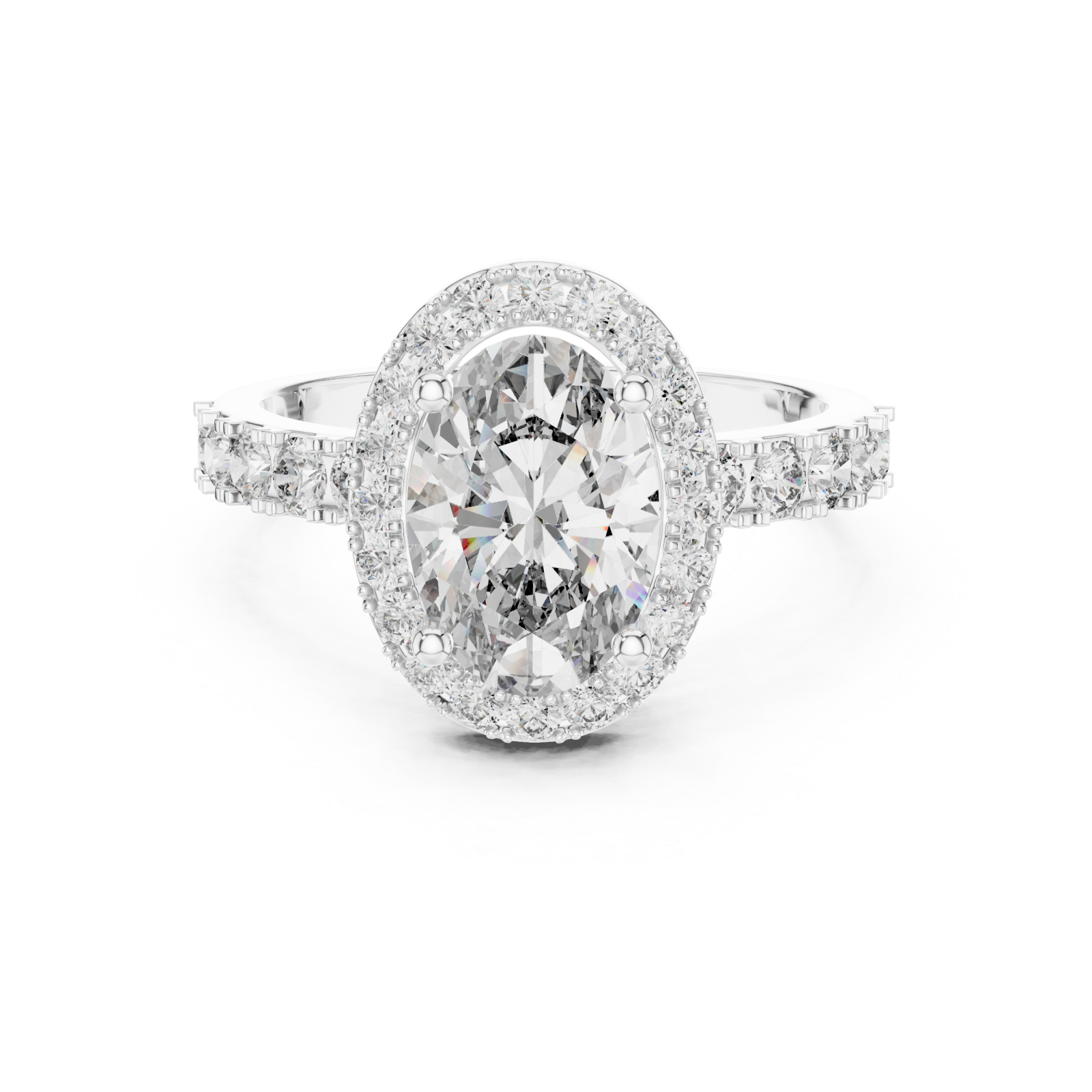  White Gold Eternal Embrace Modern Radiance Ring Front View
