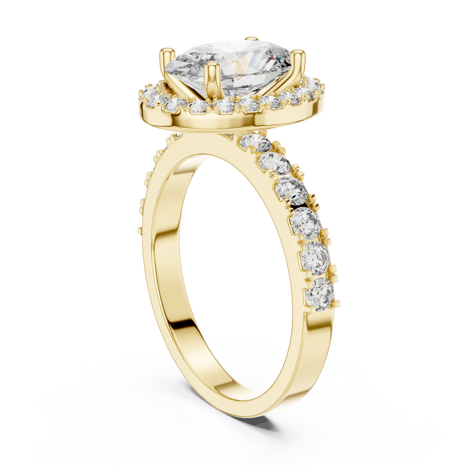  Gold Eternal Embrace Modern Radiance Ring Left View