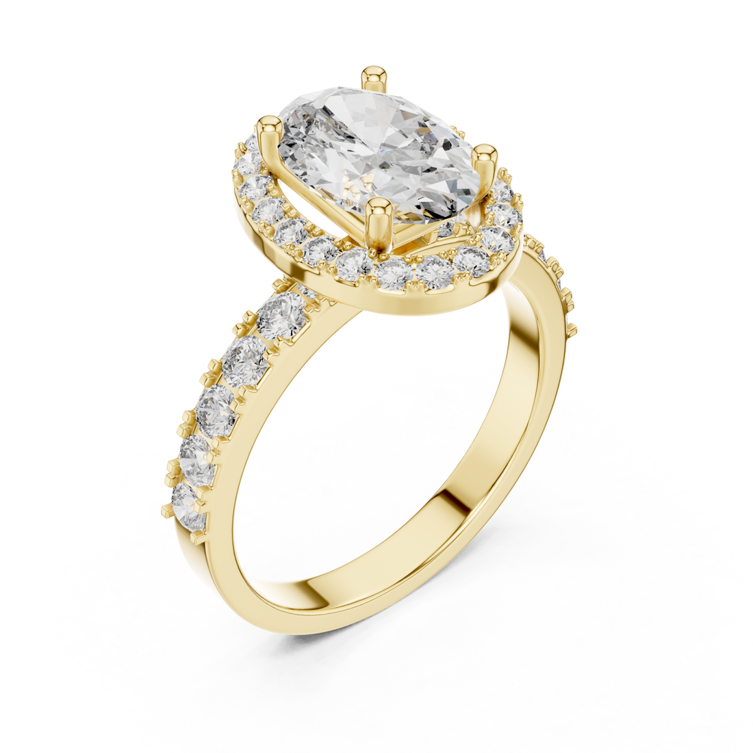 Gold Eternal Embrace Modern Radiance Ring Right View