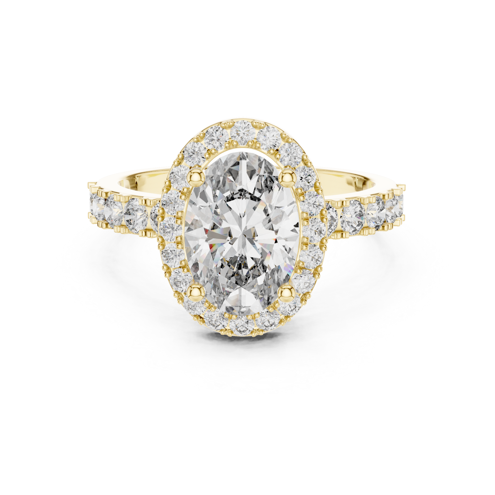  Gold Eternal Embrace Modern Radiance Ring Front View