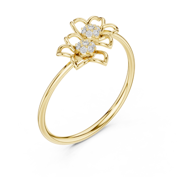Gold Radiant Petal Duet Ring Right View