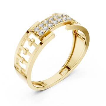 Gold Twilight Edge Halo Statement Band Right View