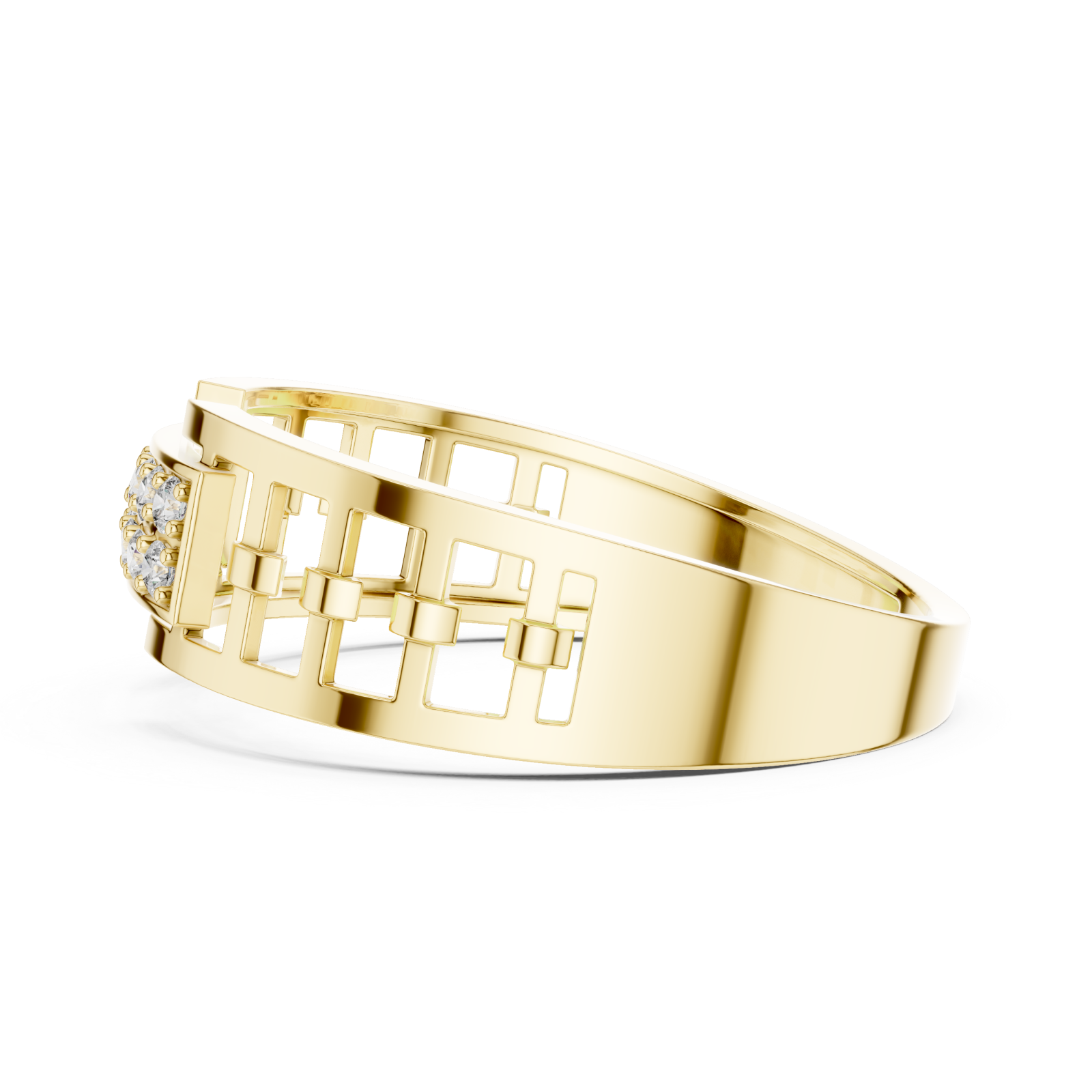  Gold Twilight Edge Halo Statement Band Side View