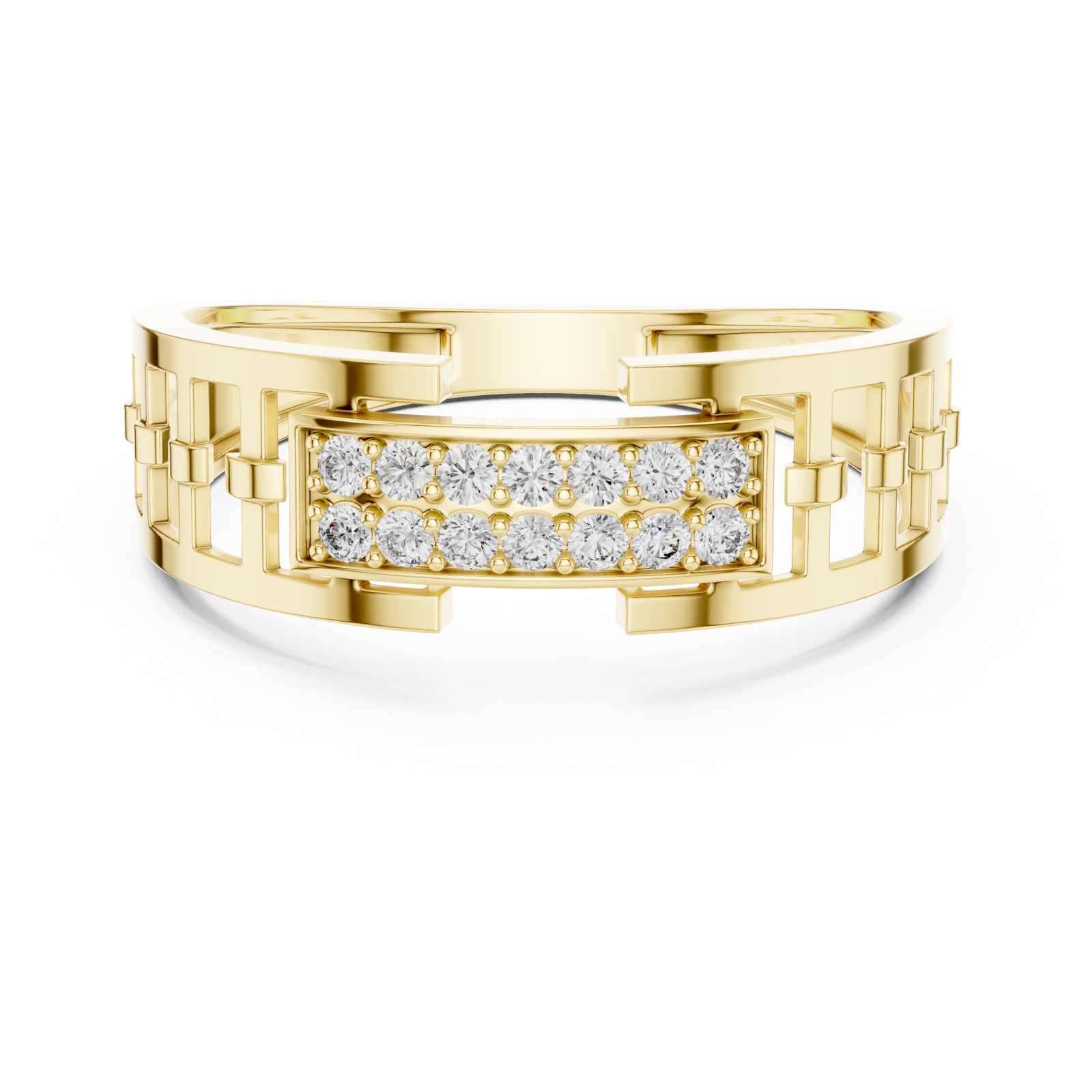  Gold Twilight Edge Halo Statement Band Front View