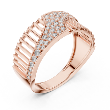  Rose Gold Celestial Ribbon Cascade Cocktail Ring Right View