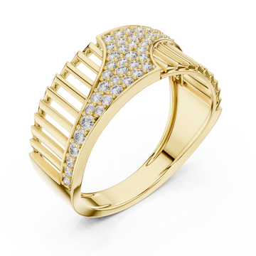 Gold Celestial Ribbon Cascade Cocktail Ring Right View