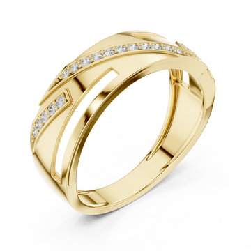 Gold Graceful Aria Overlap Signature Ring Right View