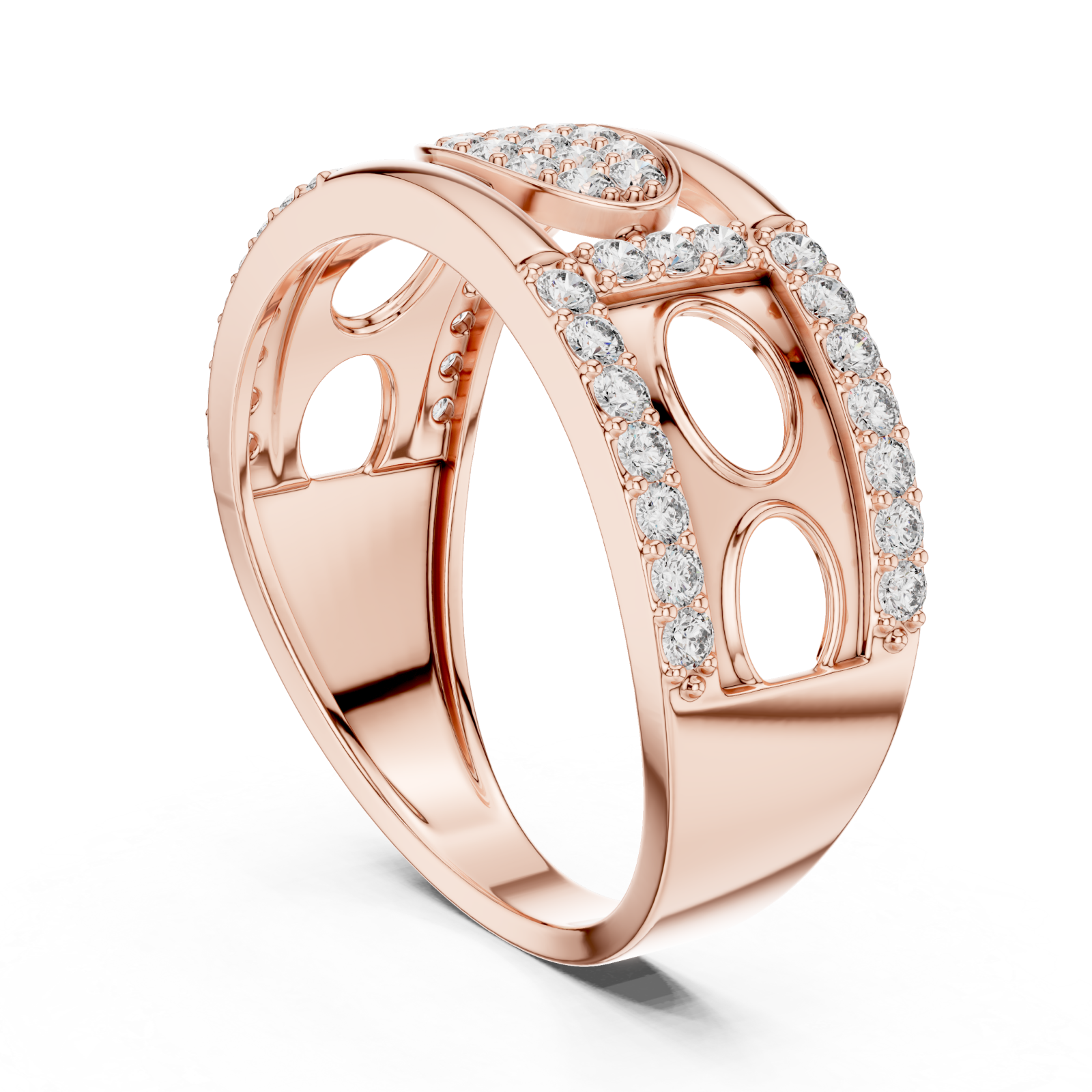  Rose Gold Enchanted Crest Embrace Ring Left View