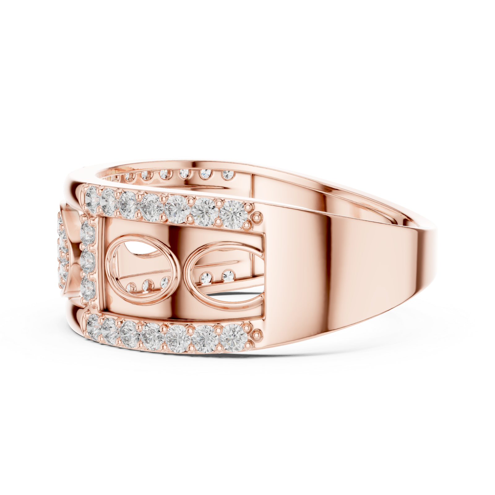  Rose Gold Enchanted Crest Embrace Ring Side View