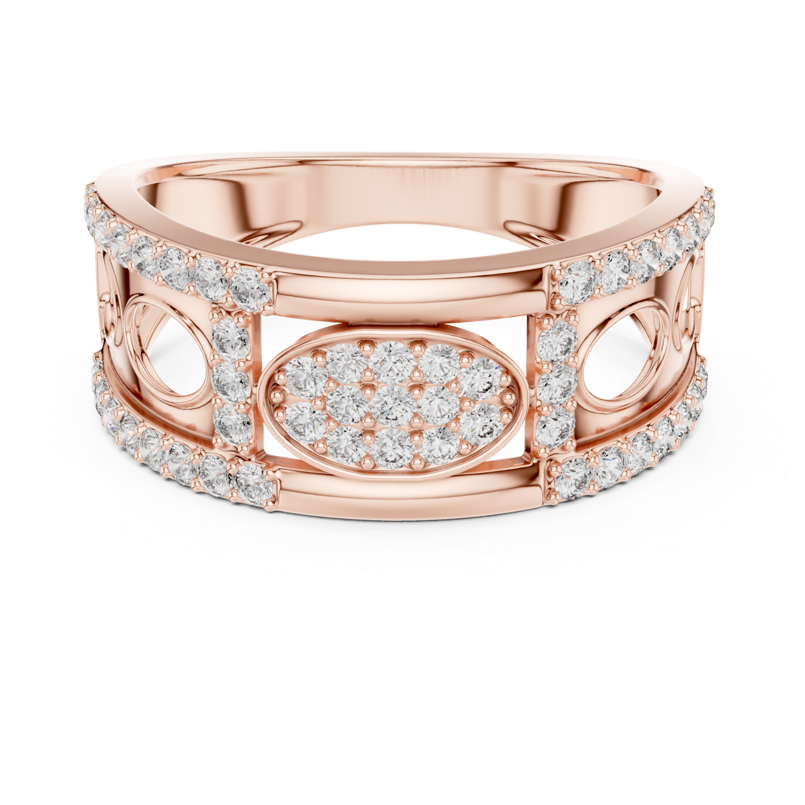  Rose Gold Enchanted Crest Embrace Ring Front View