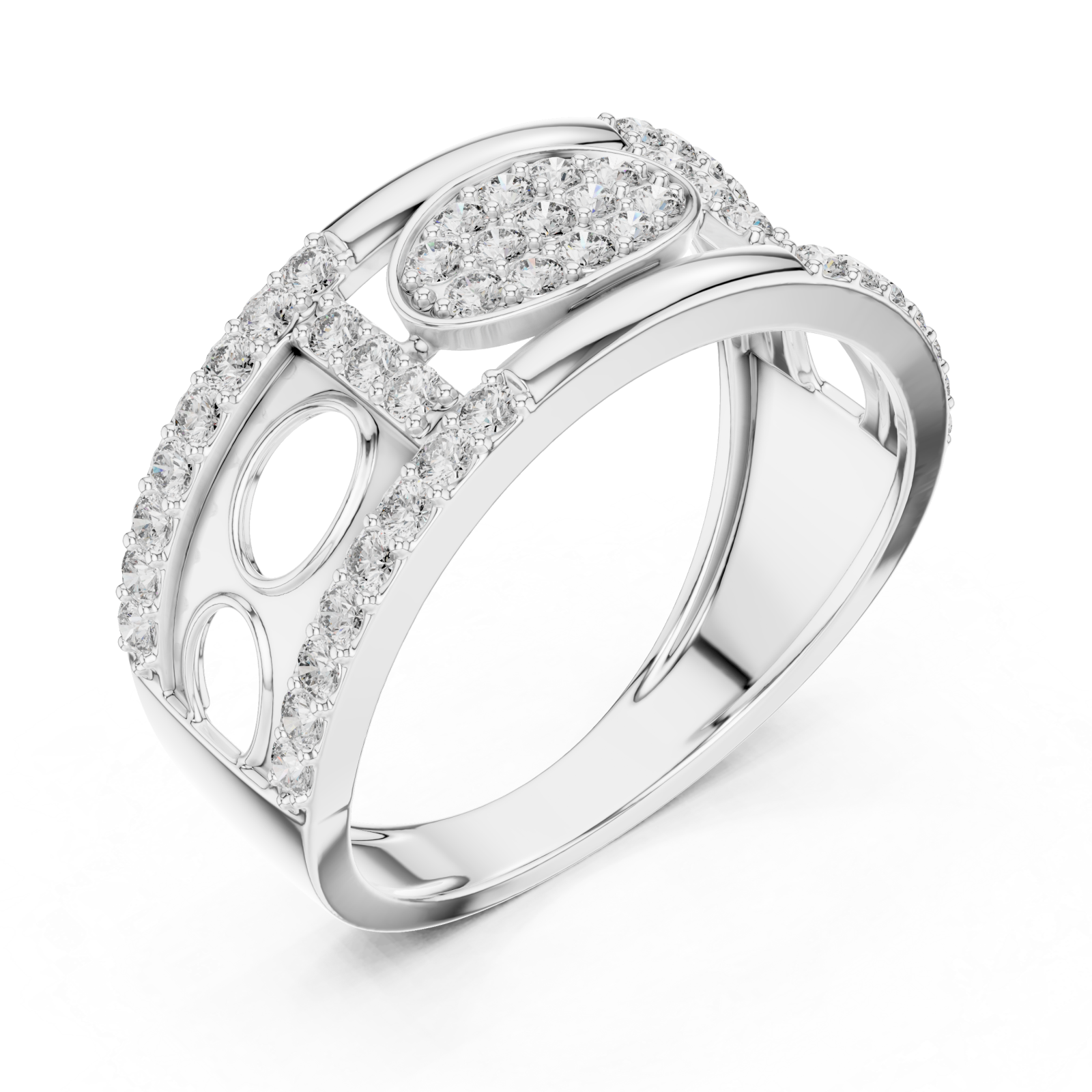  White Gold Enchanted Crest Embrace Ring Right View