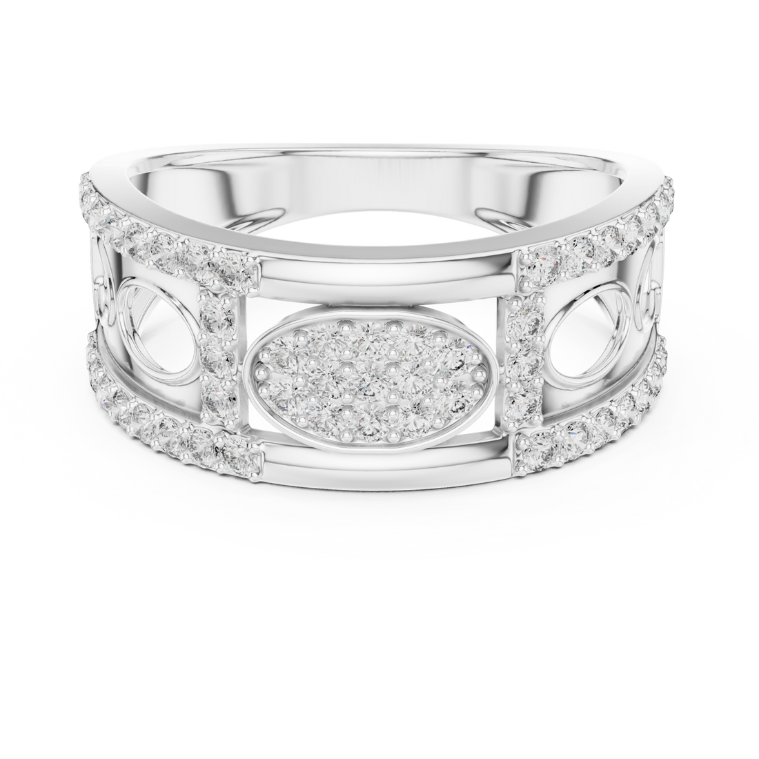  White Gold Enchanted Crest Embrace Ring Right View