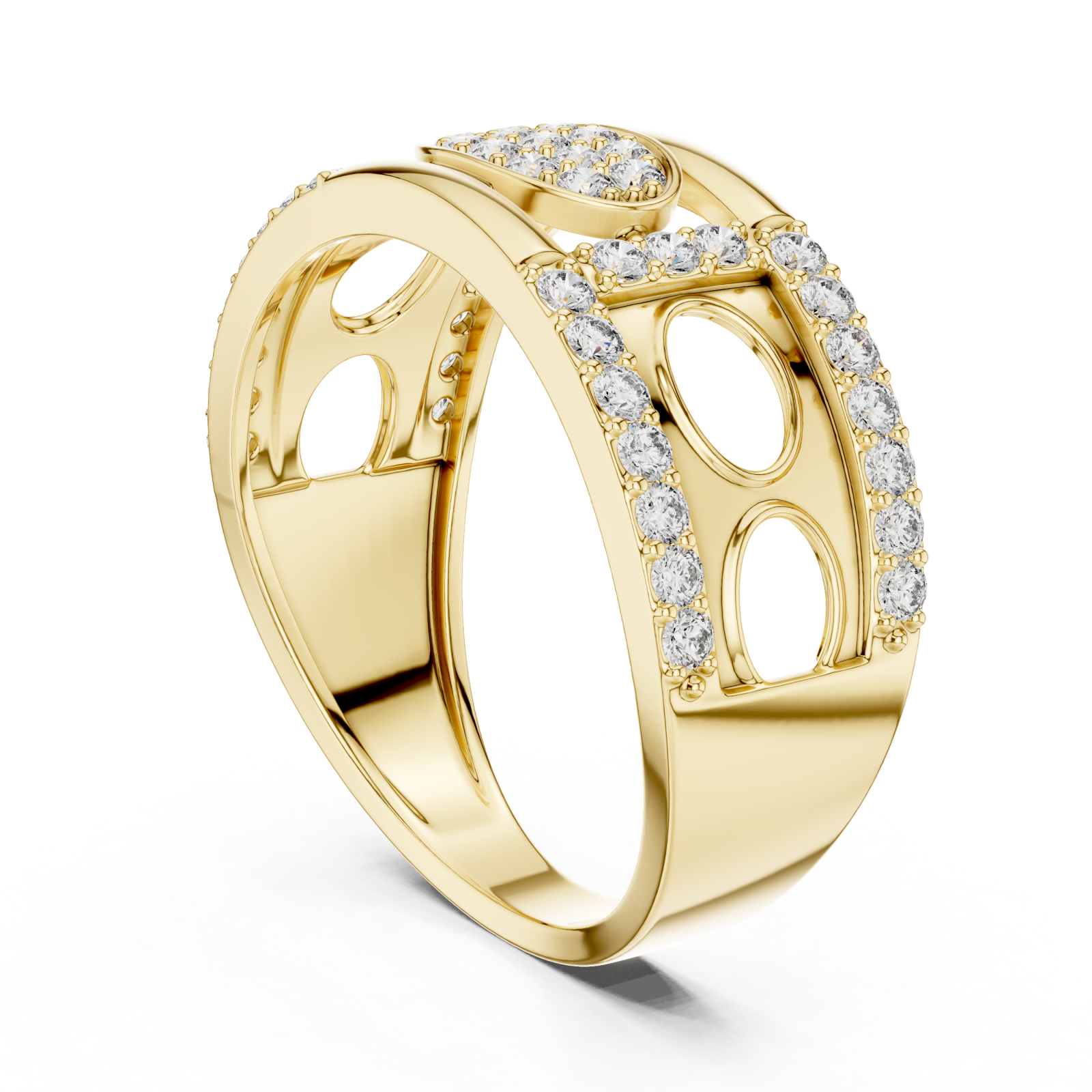  Gold Enchanted Crest Embrace Ring Left View